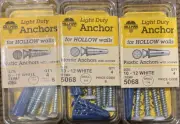 The Hillman Group 5068 Blue Ribbed Plastic Anchors 12 Anchors & Screws