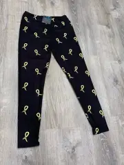 Charlie’s Project Leggings One Size OS Yellow Cancer Ribbon NEW G