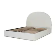 Antoni King Bed Frame - Ivory White Boucle with Storage