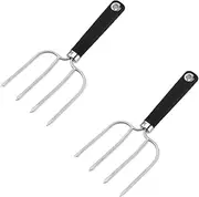 Needle Meat Fork Metal Handle 2PCS,Stainless Steel Barbecue Forks Set with Non-Slip Grip, Heavy Duty Meat Turner for BBQ Grill, Perfect for Outdoor Cooking & Camping