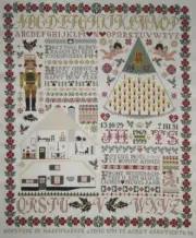 COMPLETED DUTCH CROSS STITCH JAN HOUTMAN CHRISTMAS SAMPLER FINISHED NEEDLEWORK