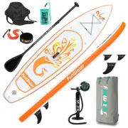 Inflatable Paddle Board 10' SUP Stand Up 150KG SUP Surfboard Kayak Orange Gift