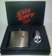 Frank Millers SIN CITY Genuine STAINLESS STEEL WHISKEY POCKET HIP FLASK *NEW*