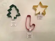 Wondershop Metal Cookie Cutters Candy Cane, Tree and Star 3 1/2" New With Tags