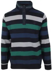 PAUL & SHARK YACHTING Men's Sweater Jumper Pullover Troyer 2XL 100% Wool Striped