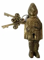 Man Shaped Padlock - Lock with Key – Brass Antique Collectible