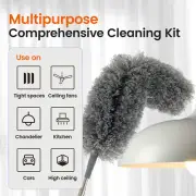 10Pcs Feather Duster Set with 93.7 Inch Telescopic Handle Multifunctional lepkb