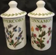 Mixed Herbs Portmeirion Botanic Garden Spice Jar Porcelain Flowers Butterflies