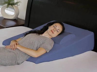 Extra Large Bed Wedge Pillow (33 x 30.5 x 7.5 inch) and Headrest Pillow in On...