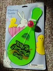 New 2001 Target Stores Toy Flashing Paddle Ball Green Battery Operated Vtg Game