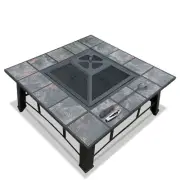 Fire Pit BBQ Grill Ice Bucket 4-In-1 Table Outdoor Cooking Accessories -8144