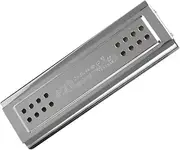 2-in-1 Harmonica Mouth Organ Dural Key of C&G 24 Holes with 48 Reeds Free Reed Wind Instrument with Padded Box Cleaning Cloth Silver One Size