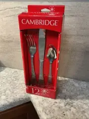 SNOWMAN FROST Cambridge 12 Pieces - 4 Settings Unused 18/0 Stainless Flatware