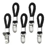 5 Pcs Tea Towel Clips, 0.9" Silver Hand Towel Clip Hooks, Black