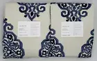 Pottery Barn Asher Medallion BLACKOUT Drape Curtain 2) ~ 50 x 84 ~ Twilight Blue