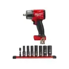 Milwaukee GEN-2 Impact Wrench 1/2" 18V Brushless Cordless w/ 8-Piece Socket Set