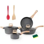 Ecowin Pots and Pans Set Non Stick, Cookware Sets 10Pcs, Granite Cookware Set...