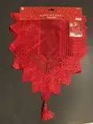 Christmas Lace Table Runner Red. New