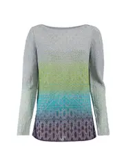 Gradient Long Sleeve Top with Shimmer Details
