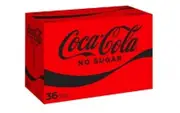 Coca-Cola Coke No Sugar Soft Drink Cans 36 x 375ml