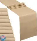 10 Pack Natural Burlap Table Runners|12 x 108 Inch Rustic Jute Runner for Wed