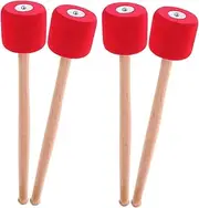 DRESSOOS 2Pairs Head Drum Mallets Lightweight Percussion Instrument Sticks for Bass Drums Replacement Drumsticks for Musicians and Drummers