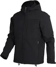 [Yasumond] Men's Waterproof Jacket Full Zip Removable Hood Fleece Lining Warm Winter Windbreaker Coat