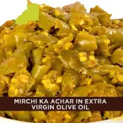 Home Made Green Chilli Pickles in Extra Virgin Olive Oil, 500 gm Free shipping