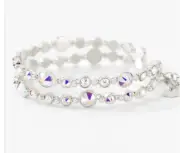 Touchstone Crystal Bracelet Aurore Boreale Adjustable Rhodium New Condition