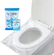 Dolemay 50 PCS Disposable Toilet Seat Cover,Travel Disposable Plastic Toilet Seat Cover,Waterproof Portable WC Pad Toilet Mat for Baby Pregnant Mom,Independent Pocket Size Packing,Travel Accessories
