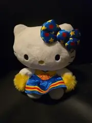 Hello Kitty Cheerleader Plush Bye Dress Pom Poms Bow Sanrio 6”