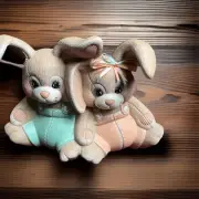 Ceramic Easter bunny stuff Plush look 3-D Art Deco Easter Bunnies