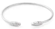 Alex and Ani Women's Feather Cuff Bracelet, Sterling Silver