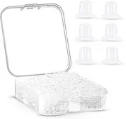 ASTIMESA 1200 Pcs Soft Silicone Earring Backs Replacements, Clear Earring Backings, Bullet Clutch Earring Stoppers Back Pads Cushions for Studs Heave Droopy Fish Hook Earring (1200) (1200)