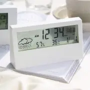 LCD White Digital Multifunction Clock Weather Time Temperature Calendar Alarm