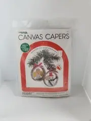 Canvas Capers Angel & Snowman Ring Christmas Ornaments Plastic Canvas Kit NOS