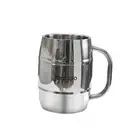 Beer Mug Double Wall Stainless Steel Beer Stein with Handle, 14oz silver-1 pack