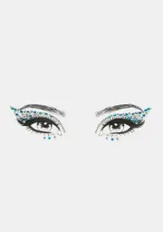 Aqua Winged Rhinestone Face Gems