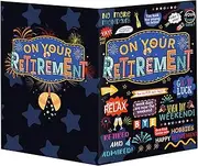 Jumbo Retirement Greeting Card, Black Farewell Greeting Card with Envelope Retirement Farewell Cards Big Going Away Card Large Leaving Card Farewell Gift Card for Women Men Coworker