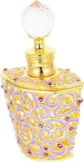 VICASKY Perfume Bottle Empty Glass Refillable Essential Oil Container with Dropper Vintage Arab Style Enamel Design Travel Friendly Perfume Dispenser Durable Versatile Storage for Oils and