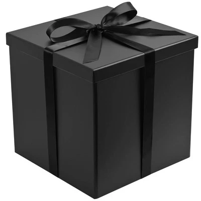 Gift Box, 9Ã—9Ã—9inches Black Boxes with Lids for Presents, Square