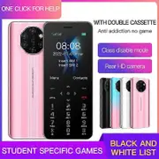 Rainbuvvy SOYES S10W Mini moblie small Cellphone 1.77 Inch Display 1000mAh Dual SIM Card With Rear Camera MP3 FM Flashlight 2G Mobile Phone pink