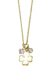 [Mocha] Gregio Simply Me Tiny Shiny Yg Necklace With Clover in Gold