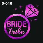 Diamond Bride Tribe Hot Pink Hens Party Temporary Tattoo Sticker Bride Team Tribe Metallic Wedding