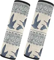 Car Seat Belt Pads 2 Piecing Breathable Car Safety Seat Belt Strap Shoulder Pad Child Safety Seat Shoulder Strap Cover Car Accessories for Adults and Kids S Watercolor Realistic A Flock of Geese