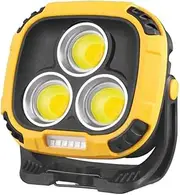 Uhuru Rechargeable Work Light – 3300 Lumens, Magnetic Base, Hook, and 18 Light Modes. Ideal for Workshops, Camping, Outdoor Floodlighting, Tents, Emergencies, Repairs, Home Use, and Construction.