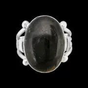 Striking Navajo Sterling Silver Bold Black Picasso Jasper Stone Ring Size 11