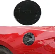 Fuel Tank Cap Cover Fuel Filler Door Gas Tank Protector Trim Sticker for Ford Mustang 2024 2025 Exterior Accessories (Black)
