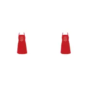 2x Annabel Trends Screen Print Cotton Apron 60x80cm Christmas Fat Skinny Red