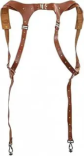 [Oxtxuzdm] Double Camera Harness Leather Shoulder Strap For Easy Carrying Photographer For Even Weight Distribution Double Camera